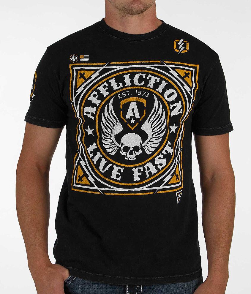 Affliction Live Fast T-Shirt - Men's T-Shirts in Black Lava | Buckle