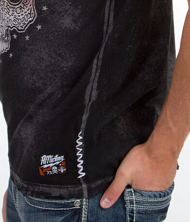 Affliction American Customs Dead Head T-Shirt left detail view
