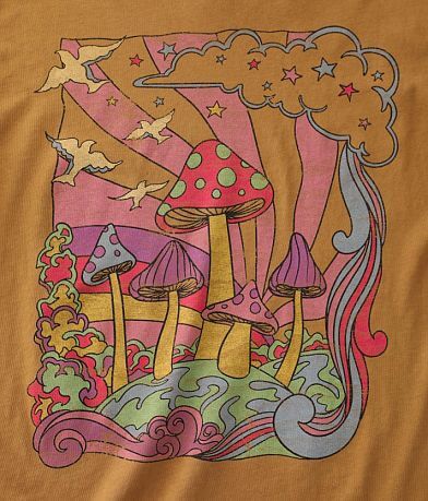 American Highway Mushroom Pyschedelic T-Shirt misc detail 1 view