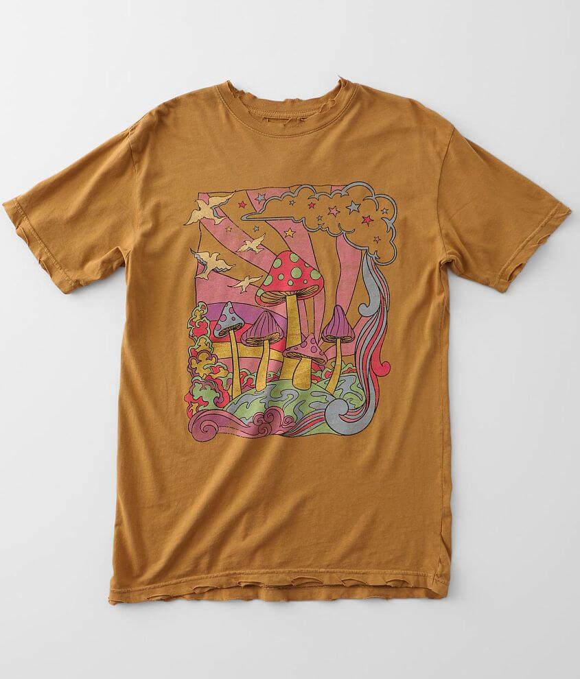 American Highway Mushroom Pyschedelic T-Shirt front view