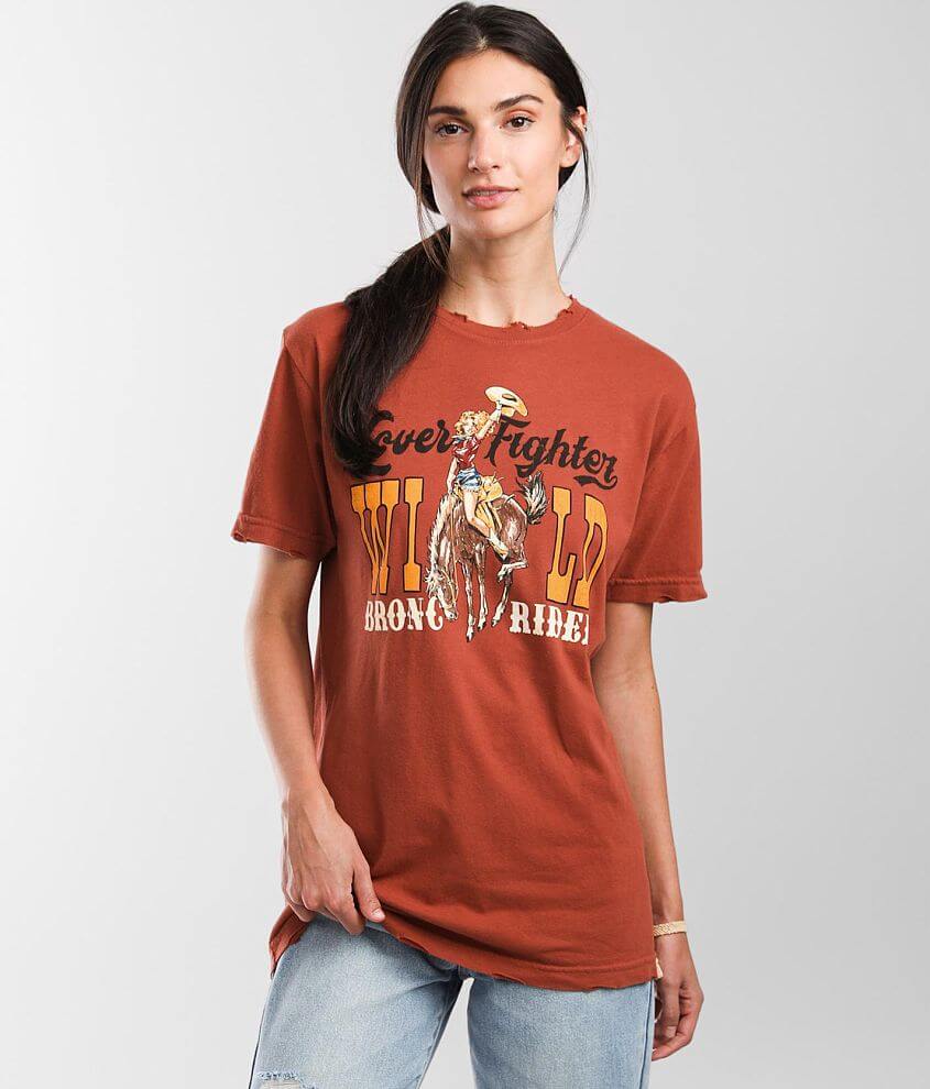 American Highway Lover Fighter Bronc Rider T-Shirt front view