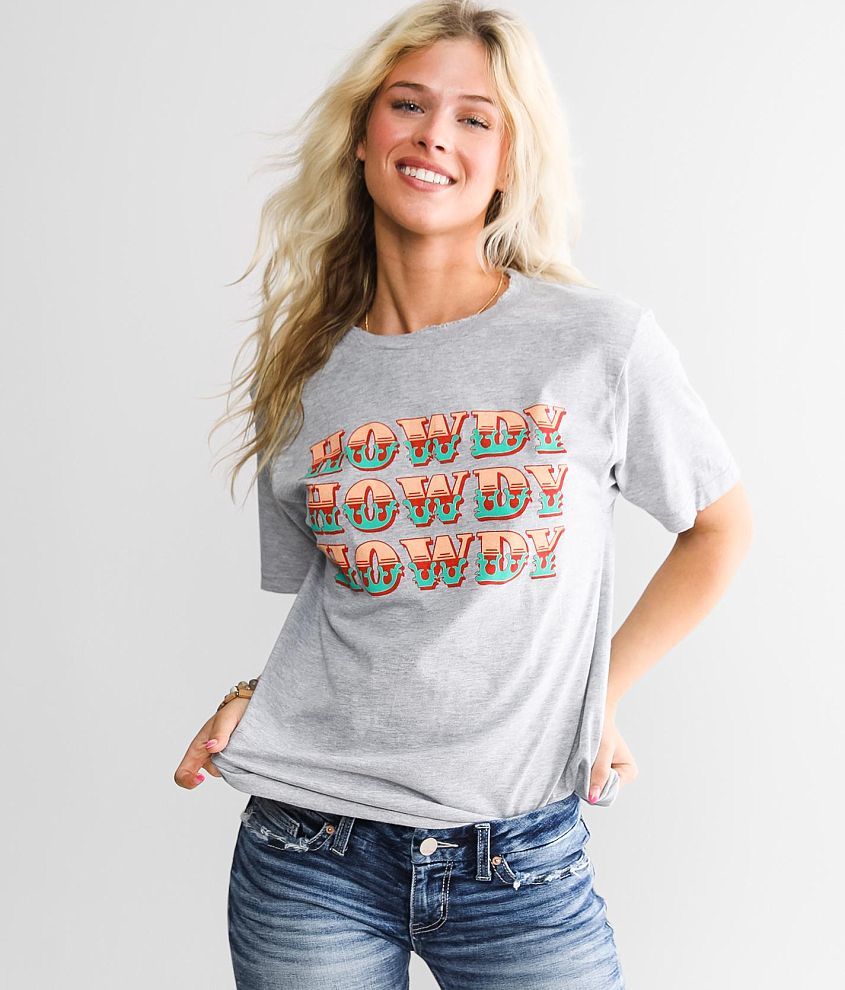 American Highway Howdy Howdy T-Shirt - Women's T-Shirts in Heather Grey ...