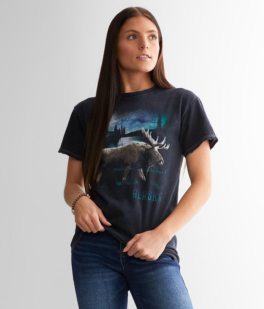 American Highway Alaska Moose T-Shirt front view