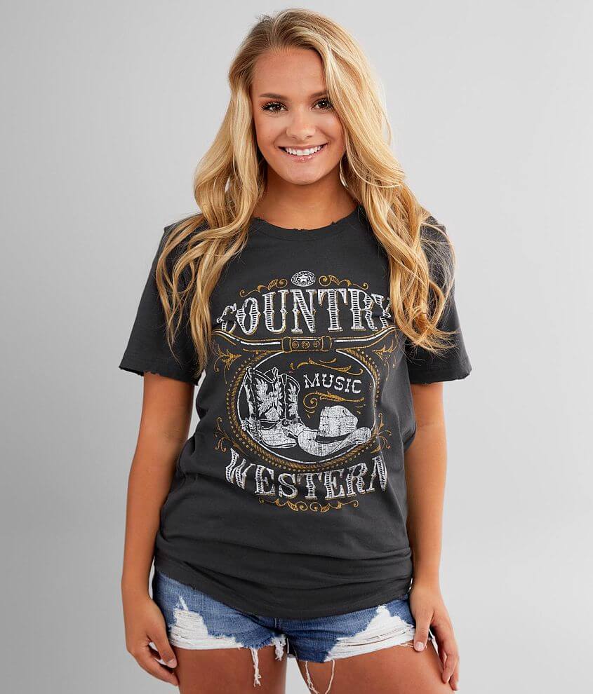 American Highway Country Western T-Shirt - Women's T-Shirts in Grey