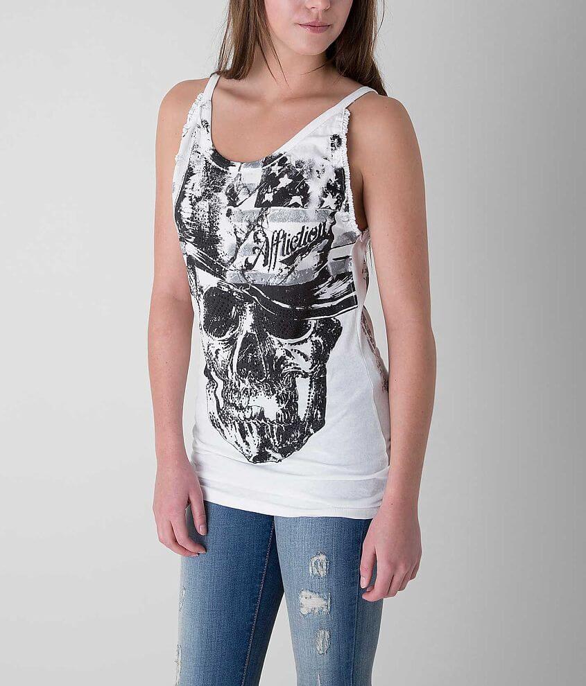Affliction Tuxedo Tank Top front view