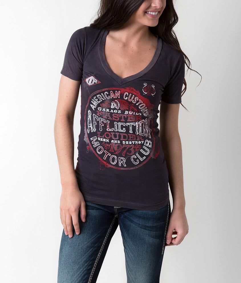Affliction American Customs Oil Spill T-Shirt front view