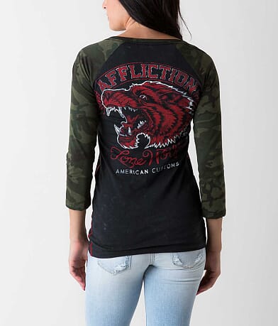 Affliction American Customs Lone Wolf T-Shirt BACK