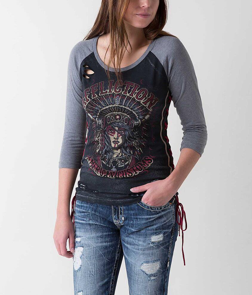 Affliction American Customs Native Girl T-Shirt - Women's T-Shirts in ...