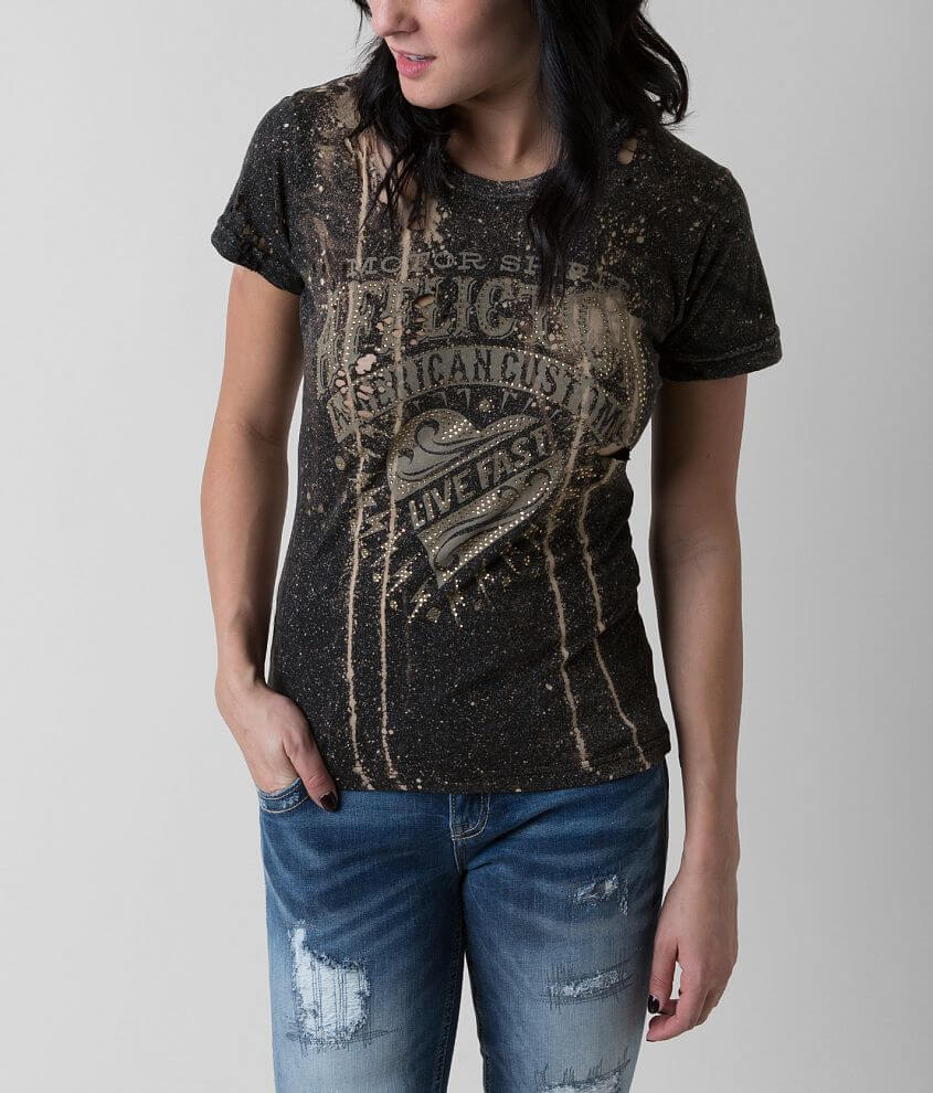 Affliction American Customs Live Fast T-Shirt front view