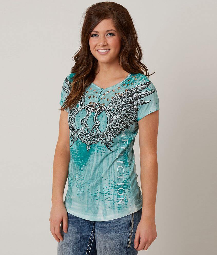 Affliction Romanesque Henley Top front view