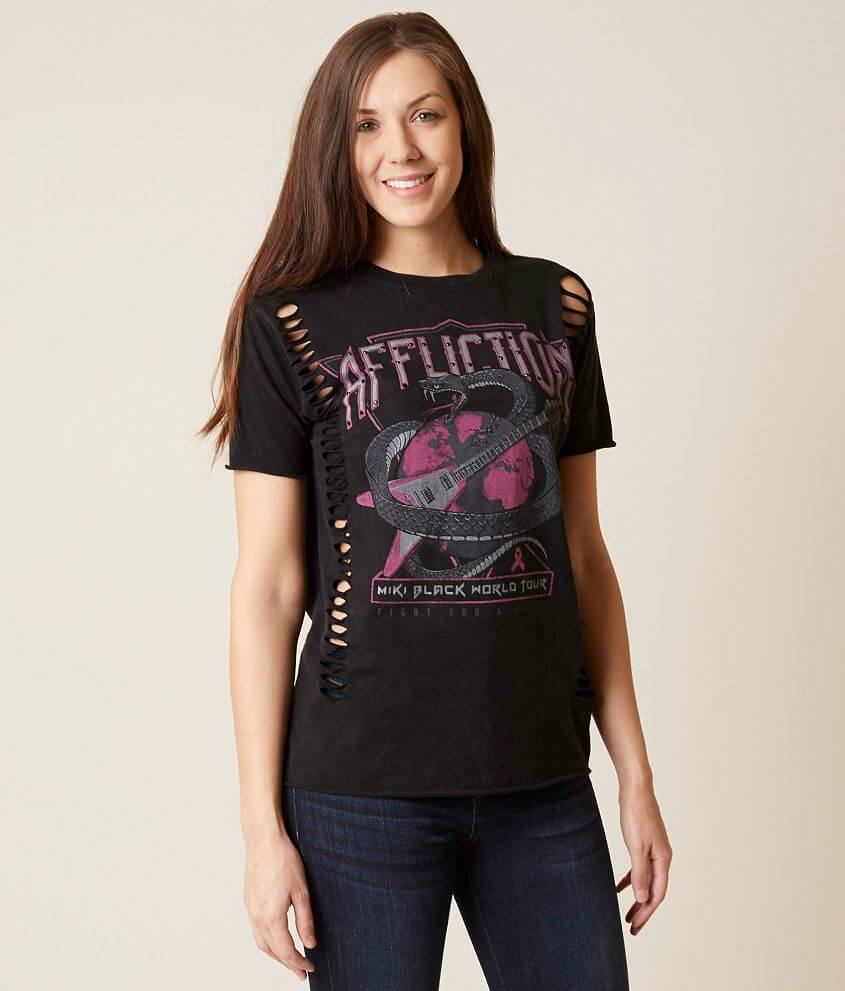 Affliction Miki Black T-Shirt front view