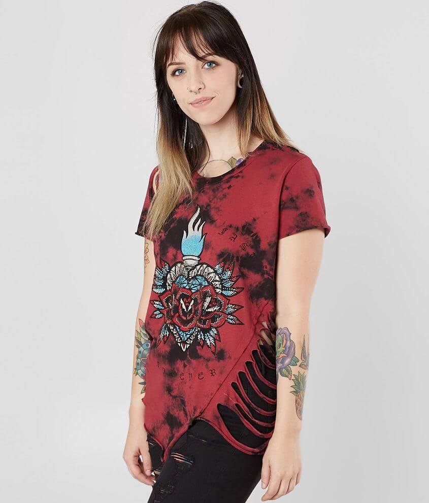 Affliction Sacred Rose T-Shirt front view