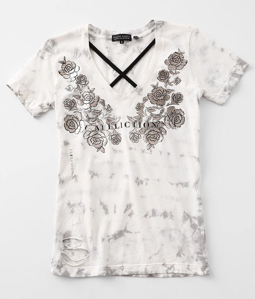 Affliction Love & Roses T-Shirt - Women's T-Shirts in White Ice Wash ...