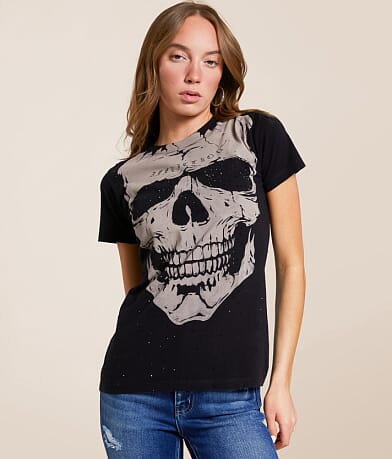 Affliction Skull Diamonds T-Shirt front view