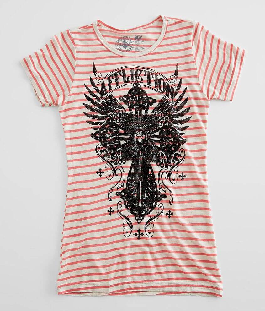 Affliction Westchester Striped T-Shirt front view