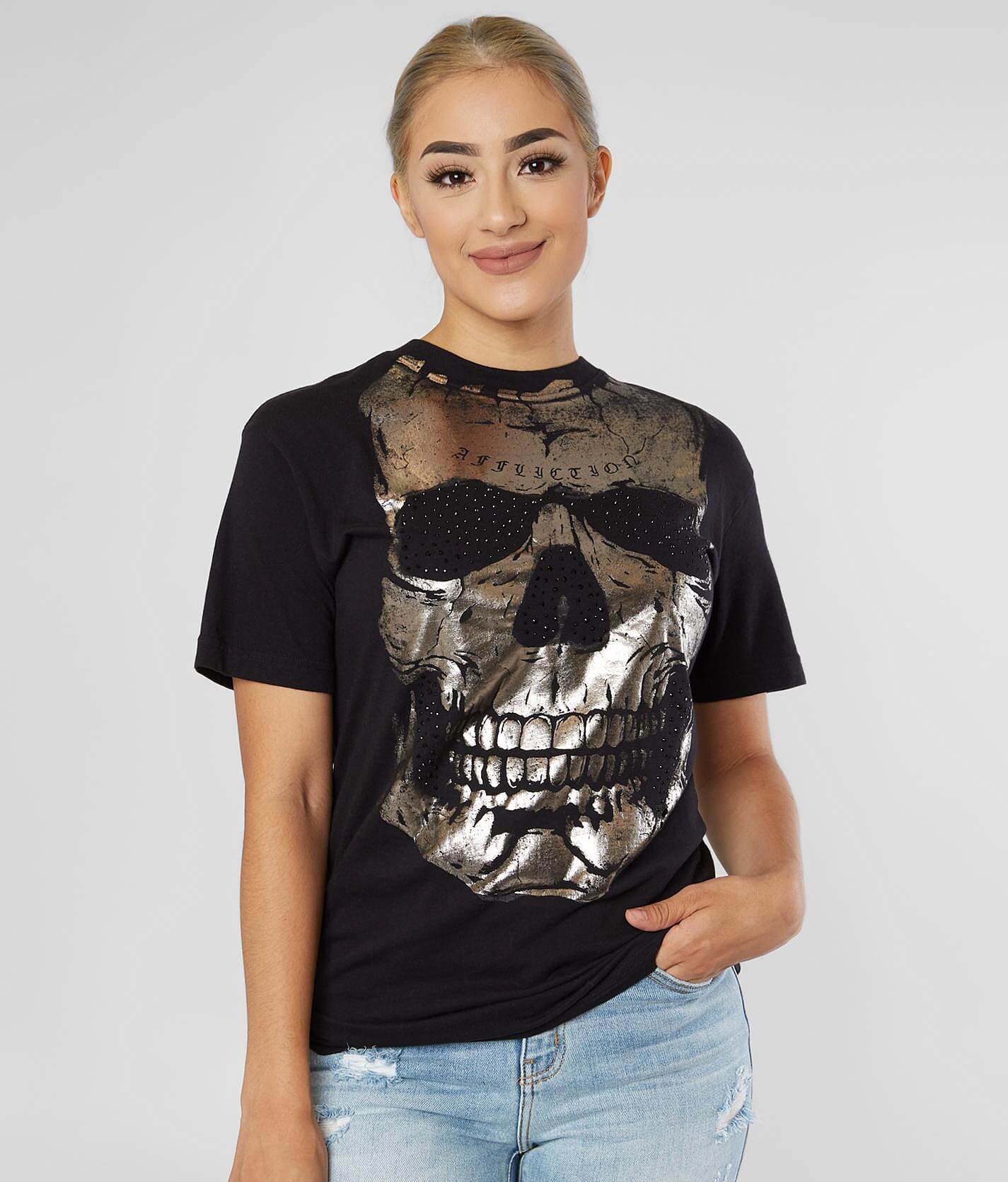 affliction skull shirt