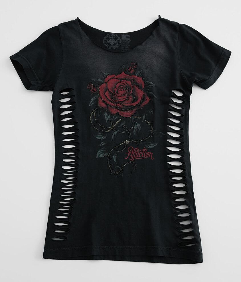 Affliction Fancy Flower T-Shirt front view