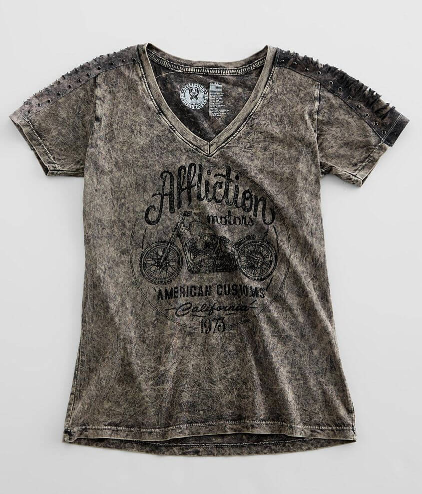 Affliction American Customs Iron Rider T-Shirt front view