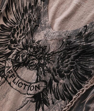 Affliction Rose Feather T-Shirt misc detail 1 view