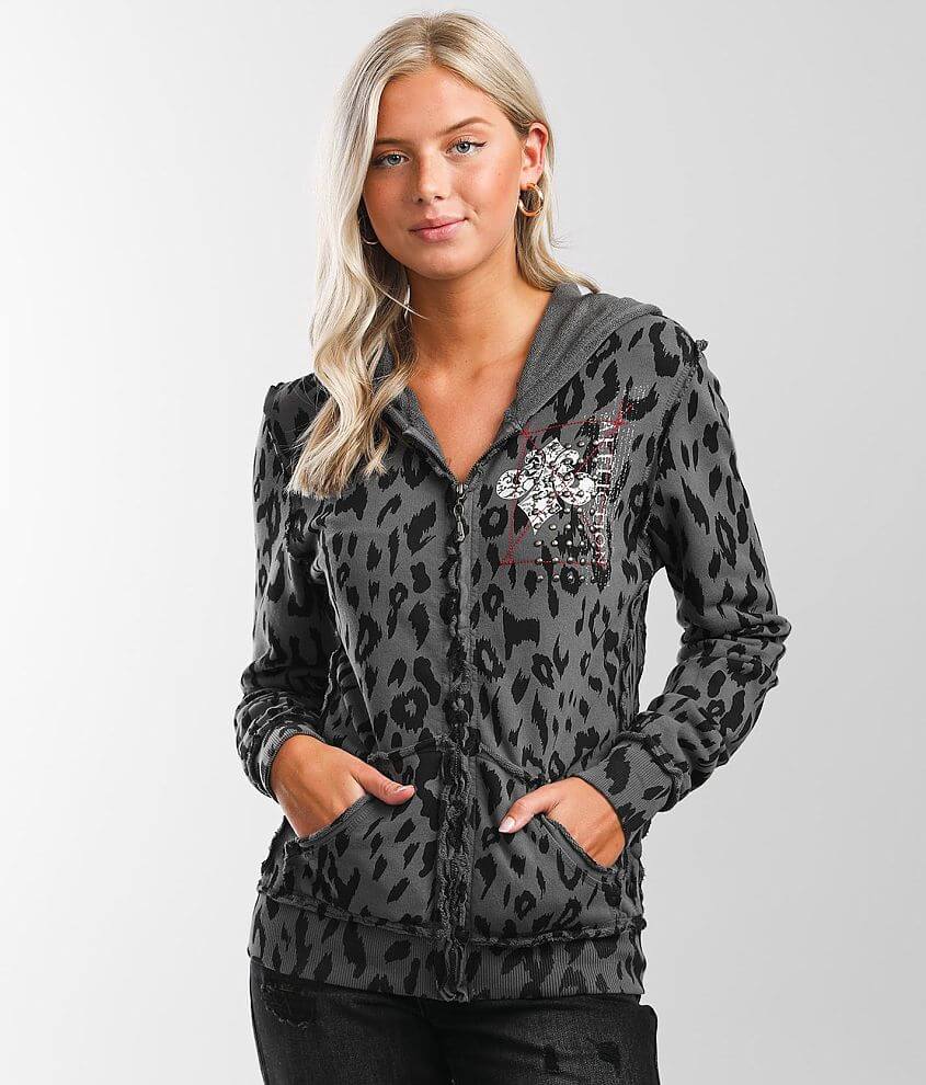 Affliction Phlox Fleur Fitted Hoodie front view