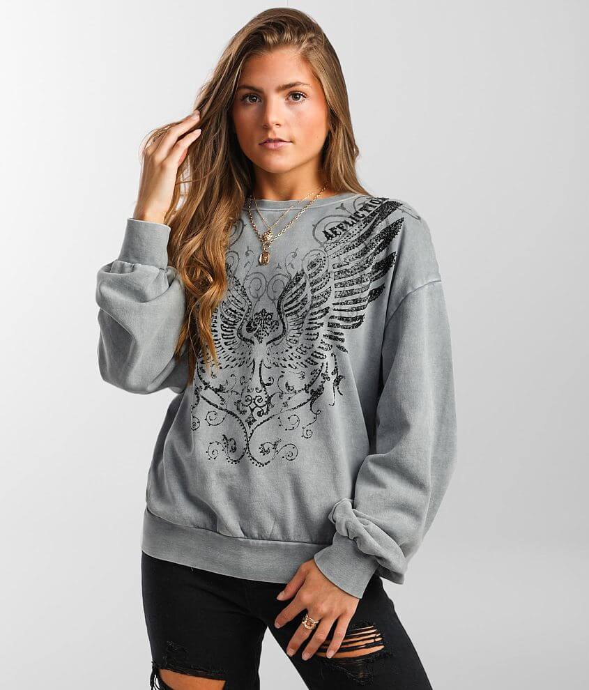 Affliction Stamped Wings Pullover front view