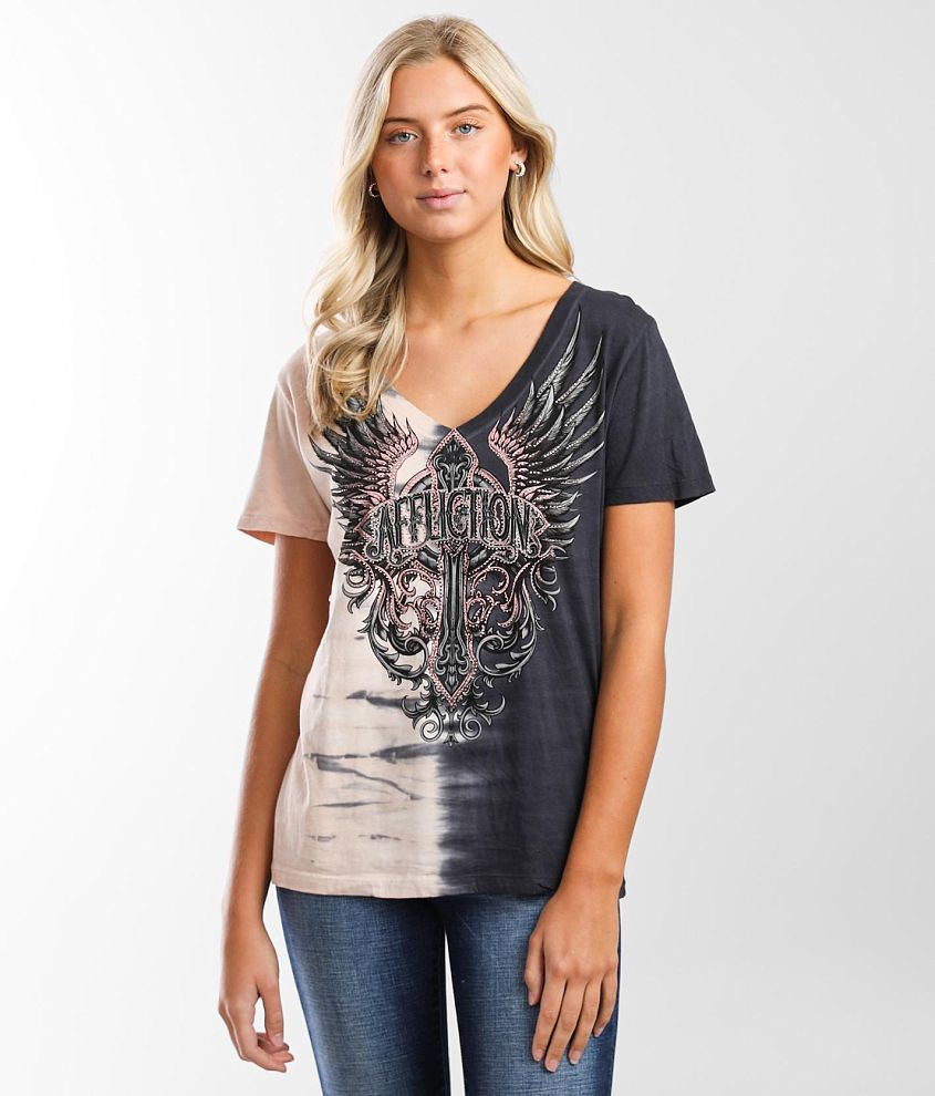 Affliction Turquoise Pass T-Shirt front view