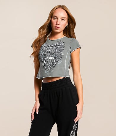 Affliction Widowmaker Baby Cropped T-Shirt front view
