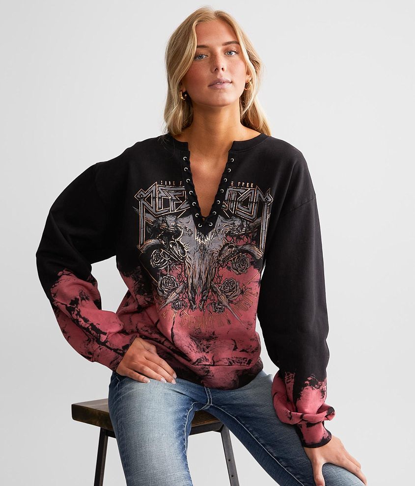 Affliction Outlaw Country Lace-Up Pullover front view
