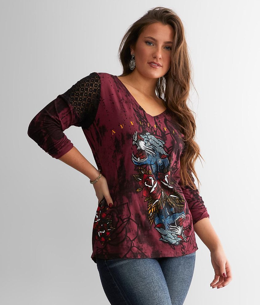 Affliction Dottie Rose T-Shirt front view