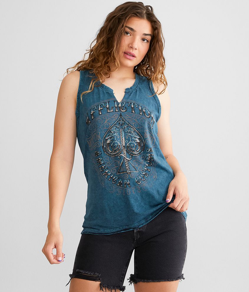 Affliction Death Spade Tank Top front view