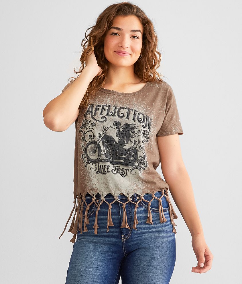 Affliction Moto Girl T-Shirt front view