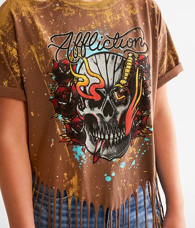 Affliction Alley Wreck Fringe T-Shirt misc detail 1 view