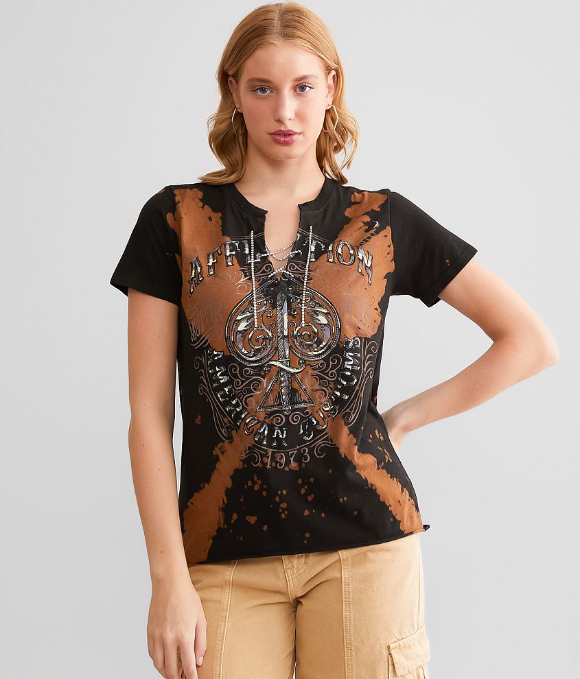 Affliction American Customs Death Spade T-Shirt front view