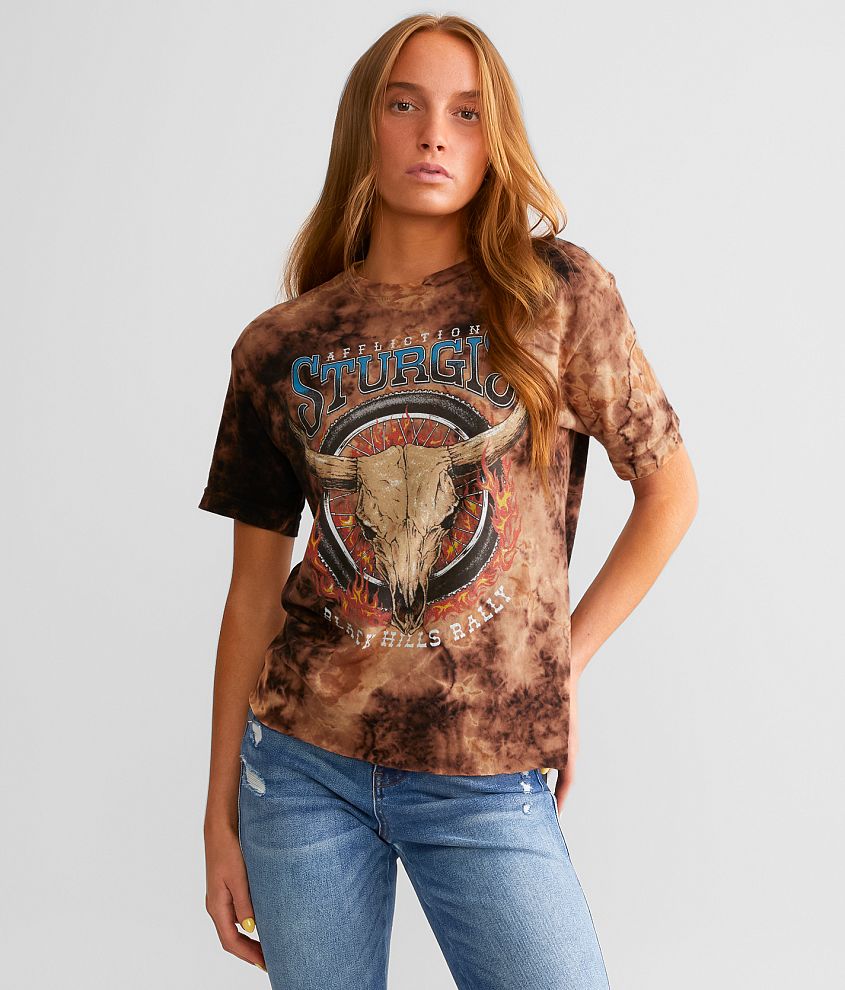 Affliction American Customs Sturgis Cowskull T-Shirt front view