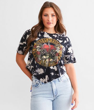 Affliction American Customs Heart Rock Cropped T-Shirt front view