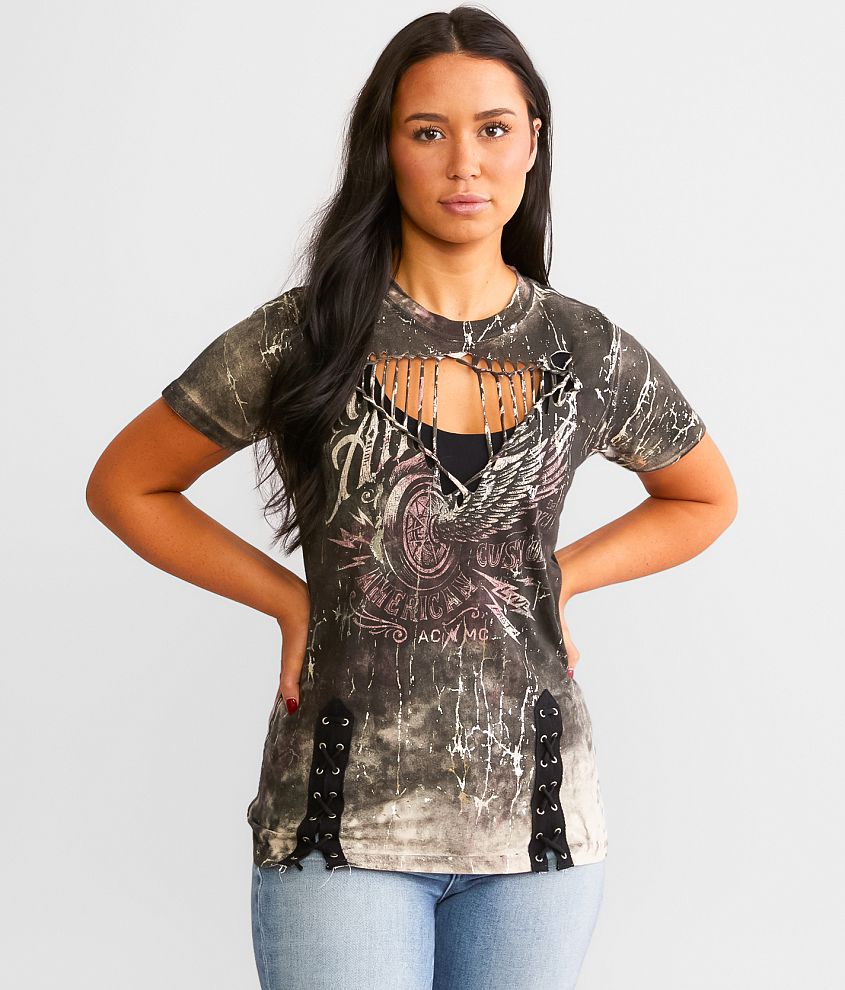 Affliction American Customs Wheel Wing T-Shirt