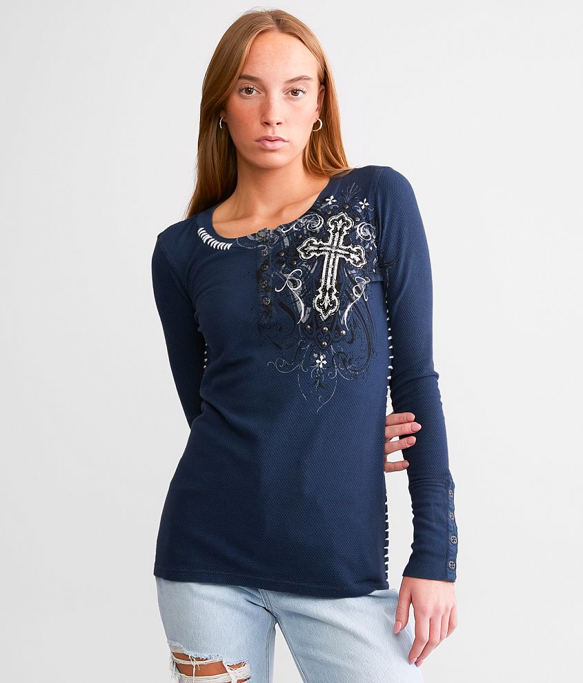 Affliction Reverie Henley Thermal front view