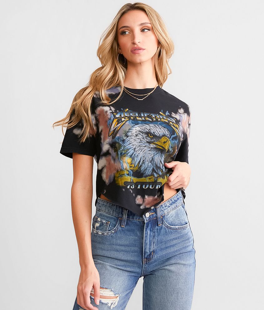 Affliction American Customs Eagle '73 Tour Cropped T-Shirt front view