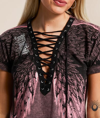 Affliction Age Of Winter Lace-Up T-Shirt MISC_DETAIL_2