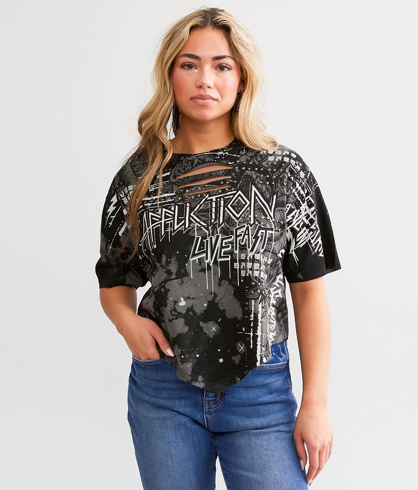 Affliction Electric Asylum Cropped T-Shirt