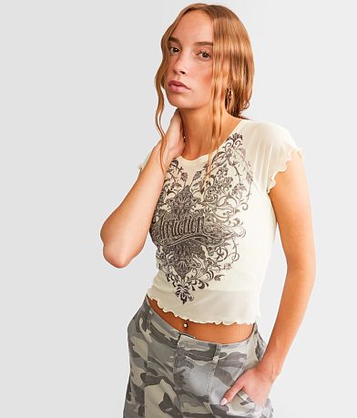 Affliction Amber Creek Cropped T-Shirt front view
