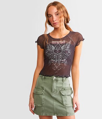 Affliction Ayelsbury Cottage Cropped T-Shirt front view