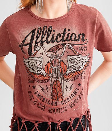Affliction American Customs Built For Speed Cropped T-Shirt misc detail 1 view