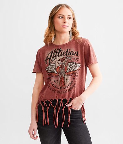 Affliction American Customs Built For Speed Cropped T-Shirt front view
