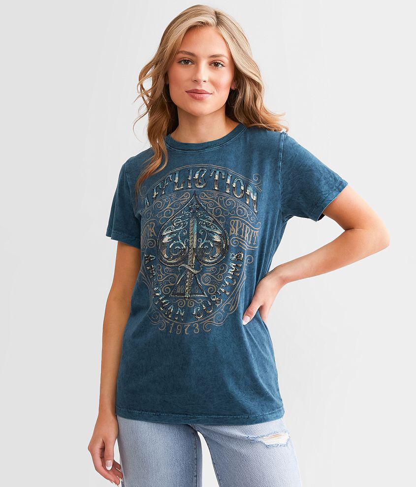 Affliction Death Spade Chrome T-Shirt front view