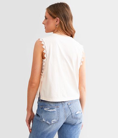 Affliction American Customs Wild Wheel Cropped Tank Top BACK