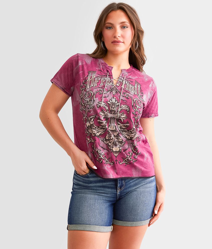 Affliction American Customs Procession Chrome T-Shirt front view