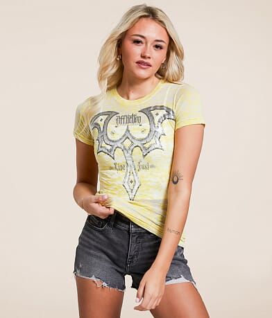 Affliction Death Blade Burnout T-Shirt front view