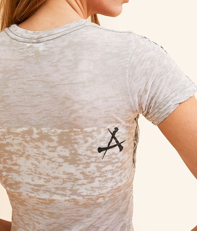 Affliction River Styx Burnout T-Shirt - Women's T-Shirts in Tan Burnout ...