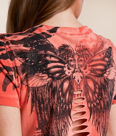 Affliction Chasing Butterflies T-Shirt misc detail 1 view